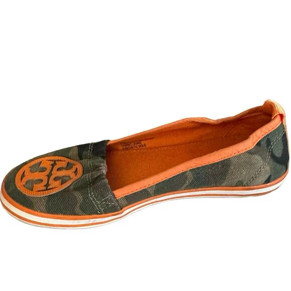 Tory Burch Women's Camouflage Reva Flats Green/Orange Size 6M - Picture 6 of 10